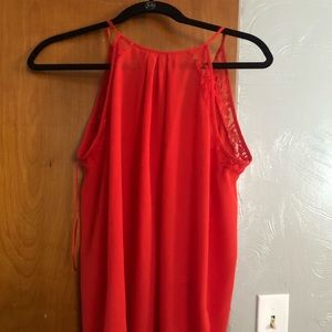 Red summer spaghetti strap shirt